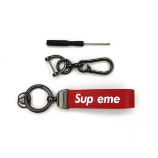 Keychain Block Leather皮质Logo汽车钥匙扣潮流挂件挂饰 eme Sup