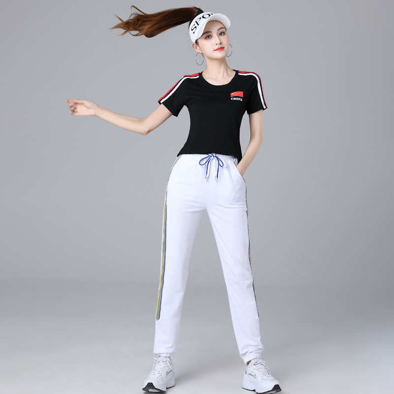 2023舞女步舞服装时跳舞国风新款套装夏运动舞蹈尚鬼服广场服中曳