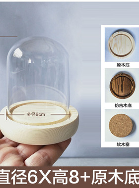 迷你手模防尘罩品摆件玻璃罩装饰软木塞卡通圣诞树核雕