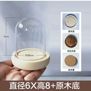 迷你手模防尘罩品摆件玻璃罩装饰软木塞卡通圣诞树核雕