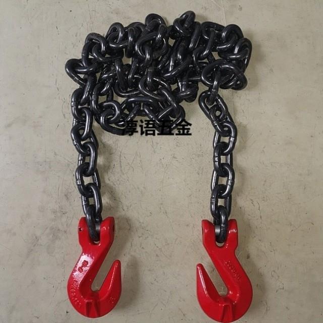 双钩起重锰钢链条石材捆绑铁链吊具拉紧器双抓钩吊链货物吊装索具