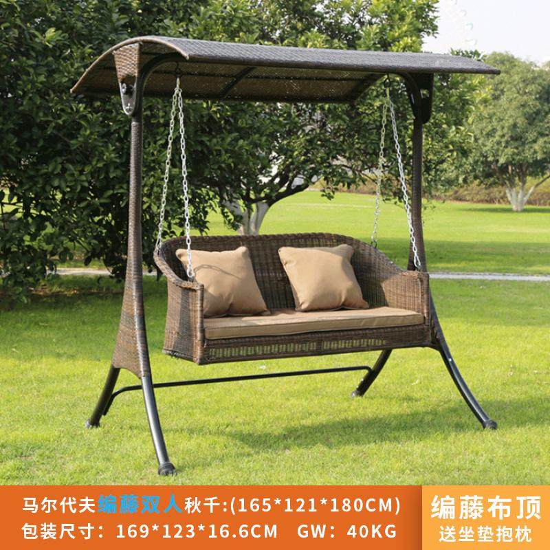 花园吊秋千椅可椅铁钢质摇椅躺可坐庭院秋千户外两用艺休闲躺床床