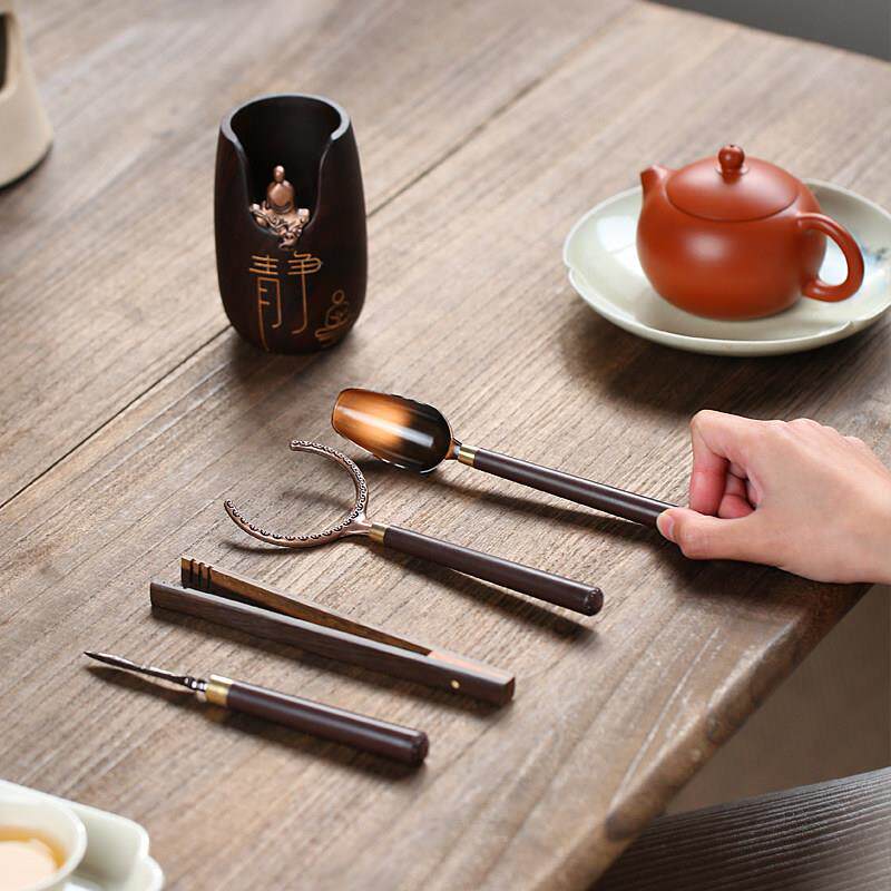【畅陶】茶道六君子紫砂壶茶具配件茶刀茶针四君子套装茶道一静