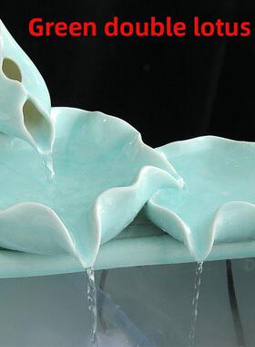 景德镇陶瓷流水摆件客厅招财喷泉水景鱼缸雾化加湿器创意流水配件