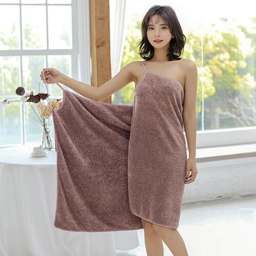 Women's Spaghetti Strap Towel Coral Fleece Versatile Wearabl