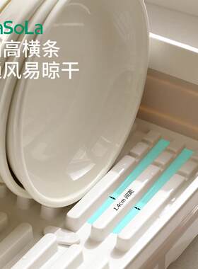 FaSoLa碗架沥水架家用厨房台面置物架多功能碗碟碗筷收纳盒子碗柜