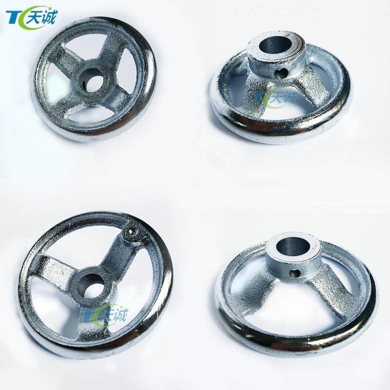 铸铁圆形手轮镀铬手柄3寸4寸5寸6寸内孔8/10/12/14/16/18/20顶丝M