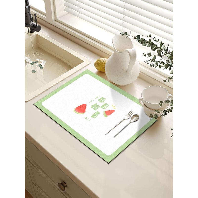 小清新硅藻泥厨房隔热沥水垫台面保护垫吧台吸水垫水槽碗筷水杯垫