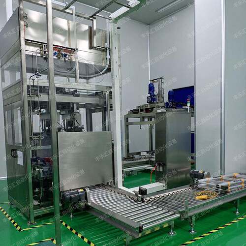 全自动200L润滑油树脂铁桶塑料桶液体称重式定量灌装拧盖码垛机