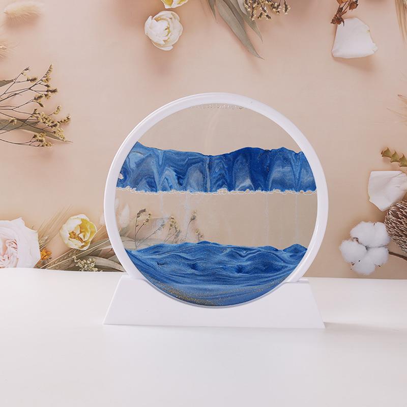 创件新3D流沙画解术沙艺漏摆客压厅桌面办公室山水画工艺12寸流沙