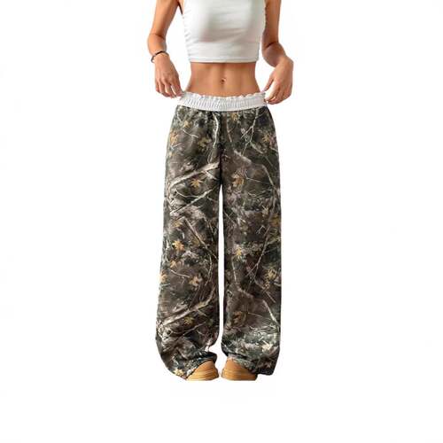 Women Branch Print Sleep Pants Homeewear Loungewear Pajamas