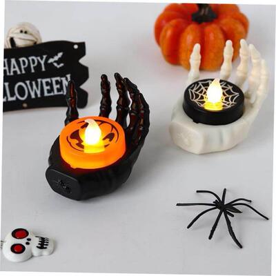 Halloween LED lighting decoration palm candle prop table万圣