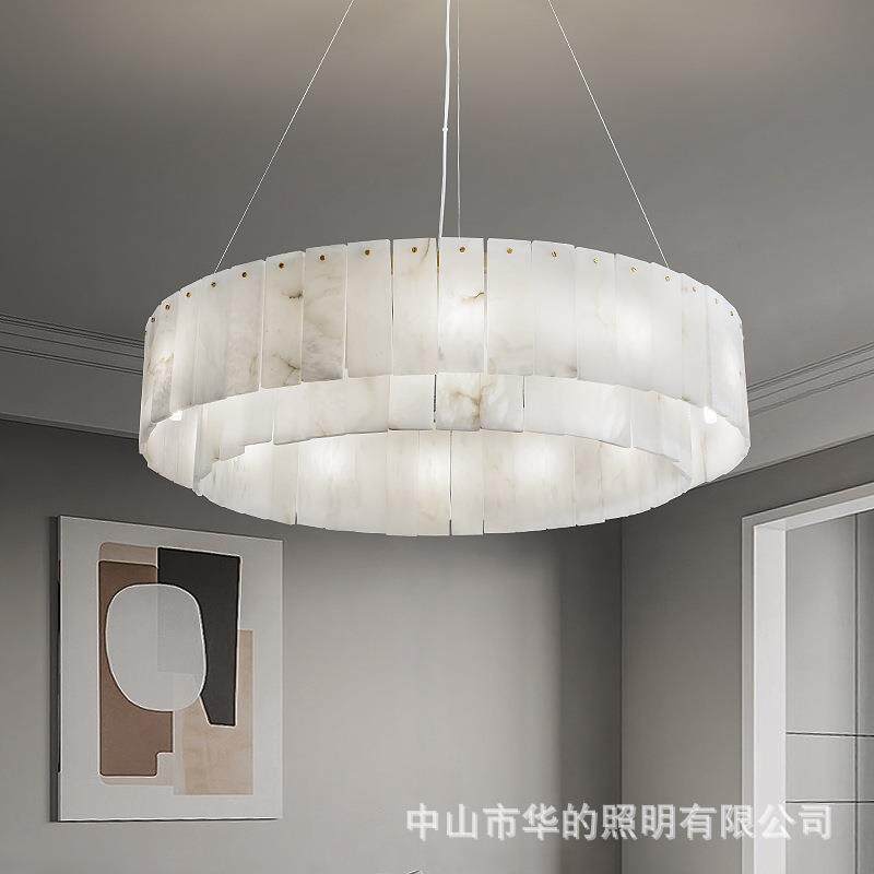全铜云石灯客厅吊灯别墅复式餐厅卧室书房样板间后现代轻奢灯具