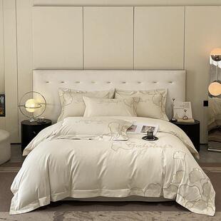 加厚60支纯棉磨毛被套四件套全棉床单床笠100保暖秋冬季床上用品4