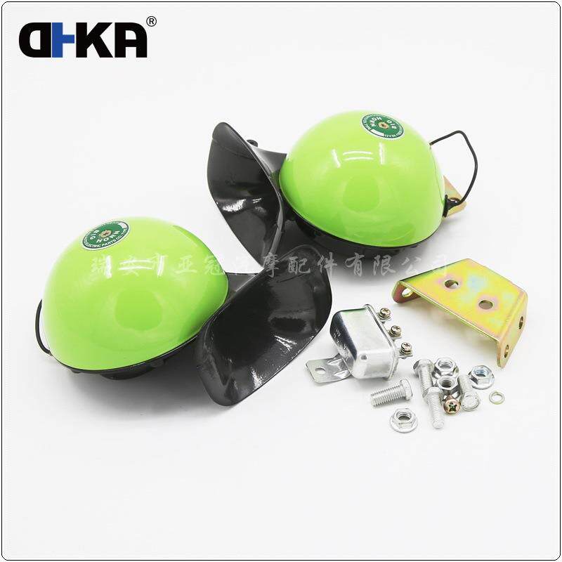 DHKA亚冠-AS030现货115mm绿色蜗牛喇叭汽车电喇叭12V超响双音