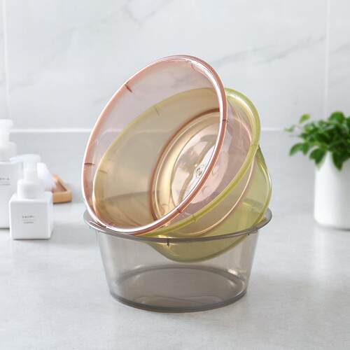 Round transparent plastic basin for home use, suitable for w