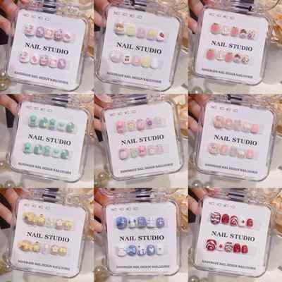 立体水蜜桃甜美小仙女短款美甲