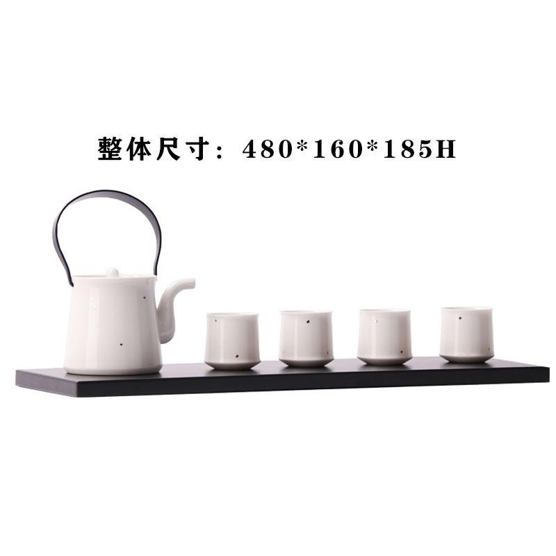 样瓷板间杯OAC茶室茶具套装现代简约软银色陶茶壶茶托盘装饰品摆