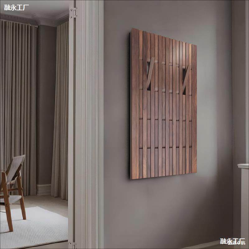 黑胡桃木钢琴键挂衣架入户门后衣帽架玄关置物架节省空间实木挂衣