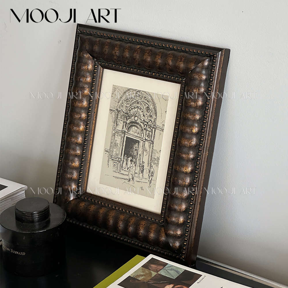 木吉中古艺术高级感小众客厅装饰画餐厅卧室边柜复古素描挂画图片