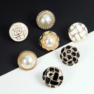 免缝暗扣大衣防走光扣子女上衣羊绒珍珠装饰扣毛衣百搭领口大纽扣