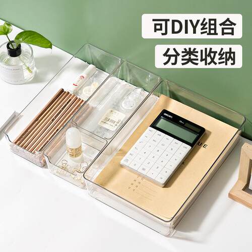 Drawer organizer storage box, rectangular plastic desk tidy