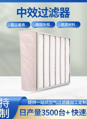 铝合金框袋式过滤器f7袋式净化空气过滤器工厂风柜防尘中效过滤器