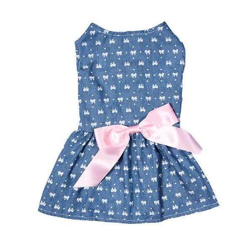 Comfortable Polyester Jeans Pet Princess Dress for Summer