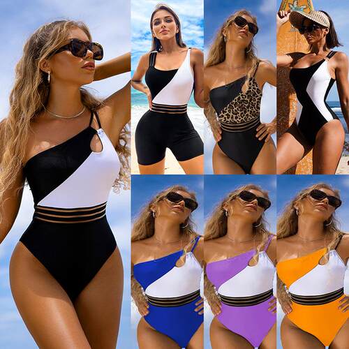Swimsuit women's bikini one-piece swimsuit splicing