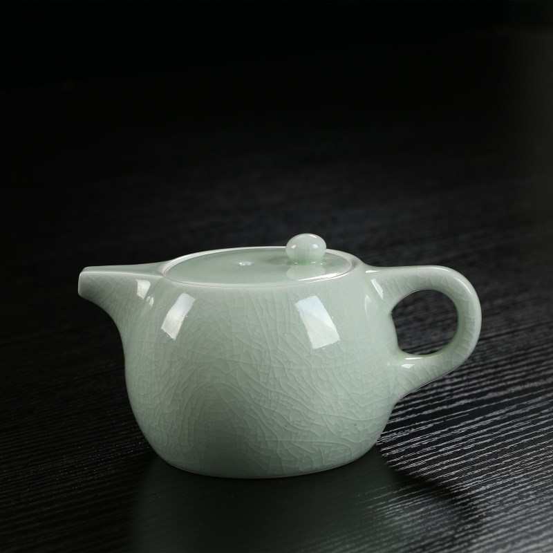 汝窑功夫陶瓷商务茶具开片可养茶壶冰裂釉亮光泡茶壶茶道配件单壶