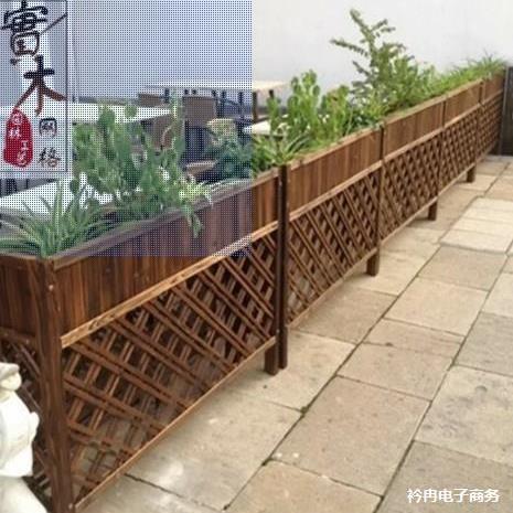 户外餐厅阳台花架隔断防腐木实木围栏栅栏花槽室内装饰网格木花箱