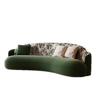 法式复古布艺沙发家用小户型弧形沙发客厅服装店美容院接待小沙发