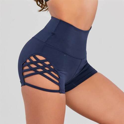 Side cross big hollow pole dance yoga shorts 钢管舞瑜伽短裤