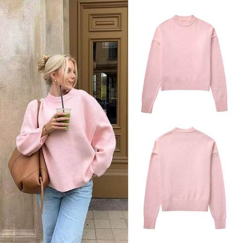 Pink pullover sweater 版粉色套头毛衣