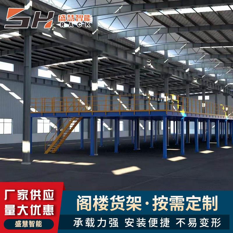 河北盛结慧智物流仓库仓储阁楼钢平BDK台货重型钢构仓储阁架能楼