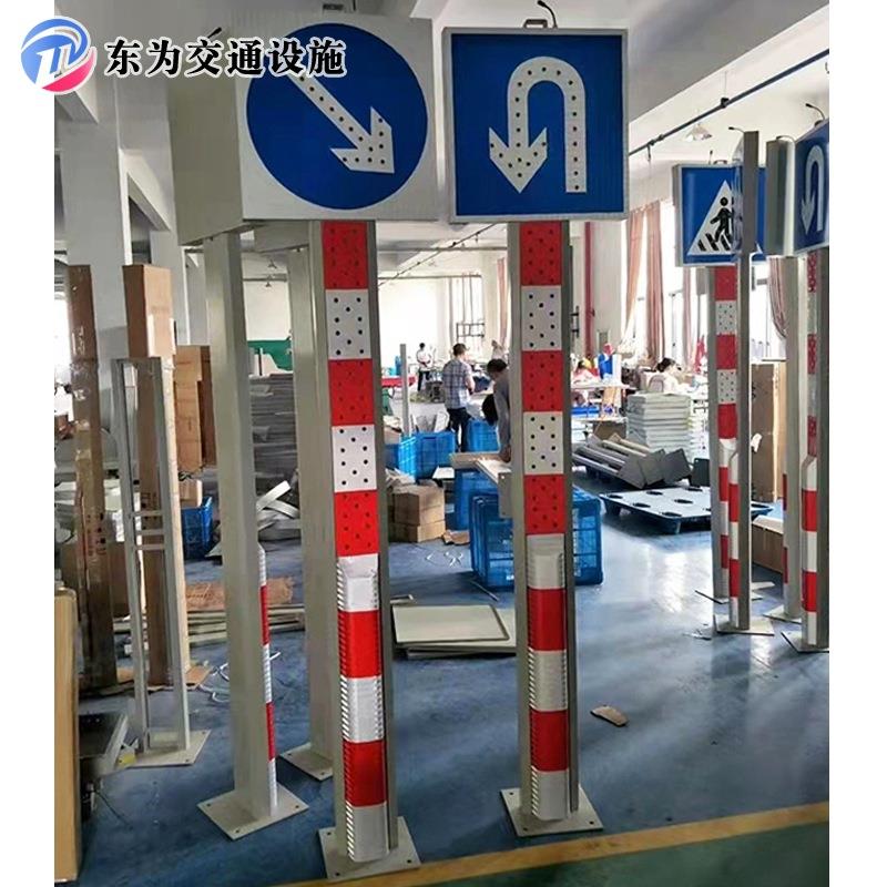 太阳能警示柱 道路交通爆闪柱车辆分流指示信号灯匝道口LED指示灯
