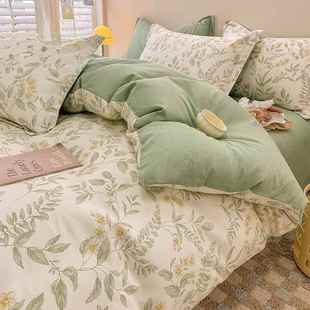 花卉纯棉被套单件150x200x230被罩全棉单人宿舍1.5被单四件套