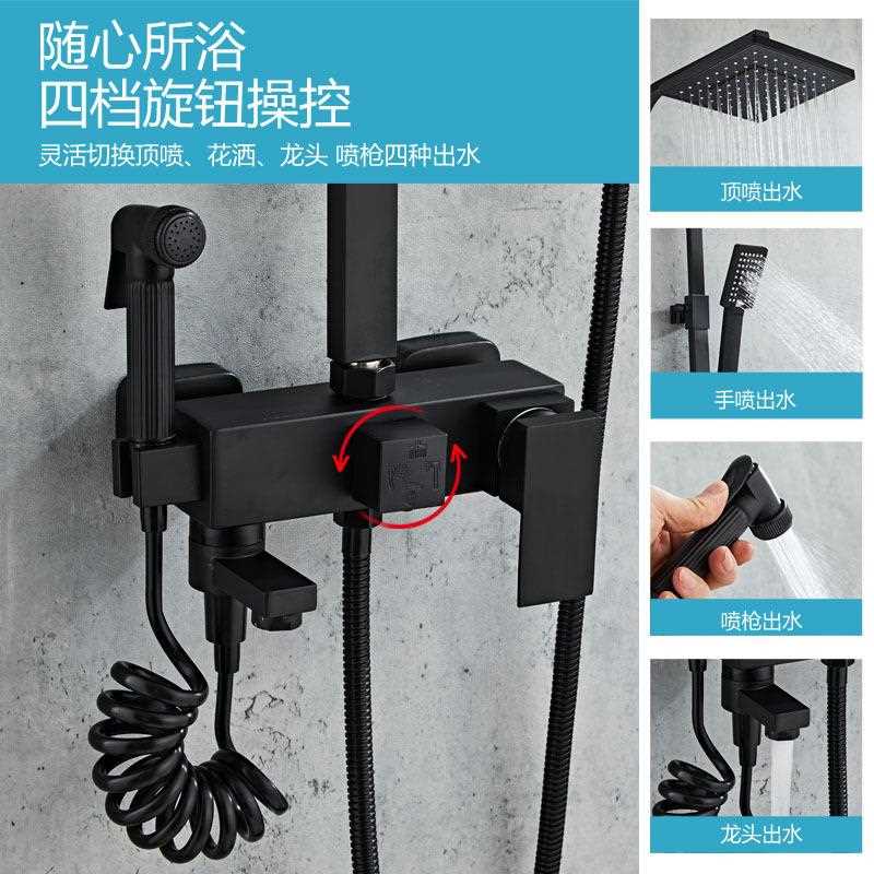 新款直销欧式全铜淋浴花洒套装 可升降四出水雨淋增压顶喷 浴室淋