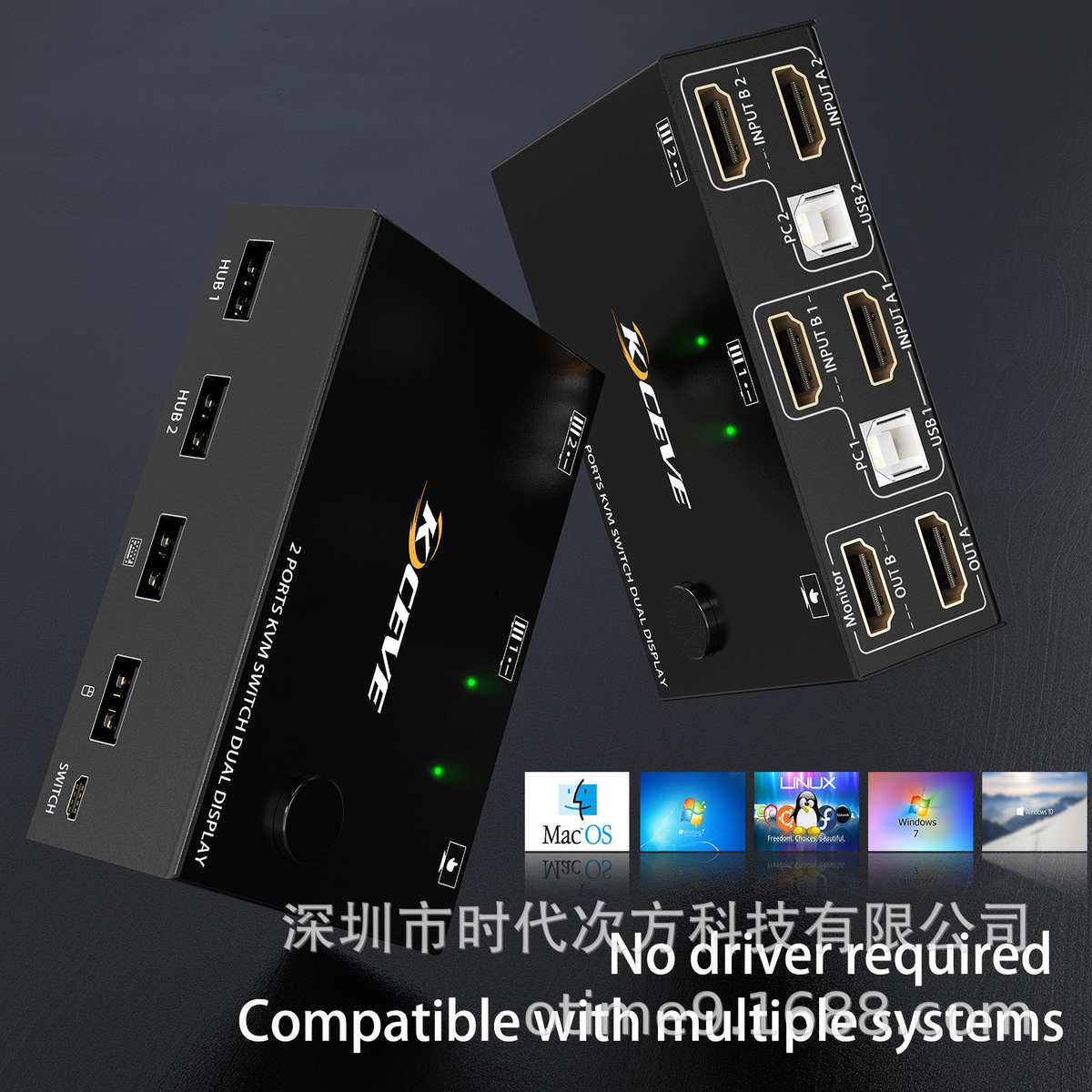 HDMI KVM 切换器双屏扩展复制双通道HDMIkvm切换器usb2.0 hdmi 4k