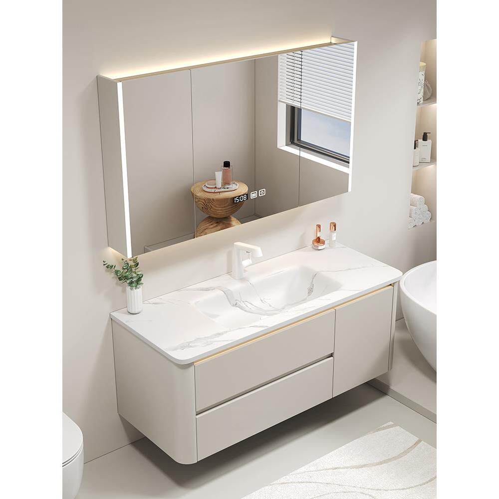 2025新款岩板热弯一体盆浴室柜不锈钢卫浴柜洗漱台洗手洗脸盆组合