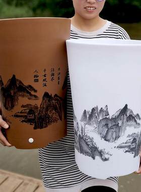 深高桶花盆彷陶瓷塑料盆栽吸水懒人加厚竖款盆景橡胶客厅高筒盆