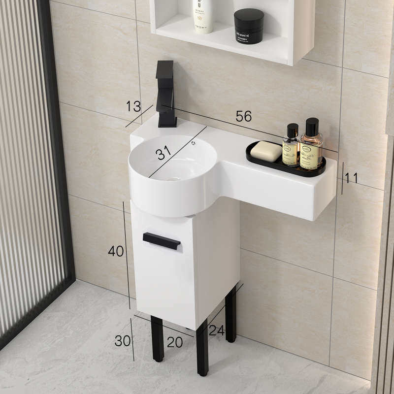 小尺寸壁挂式洗手盆柜迷你简易小户型洗脸盆陶瓷超窄马桶落地边柜