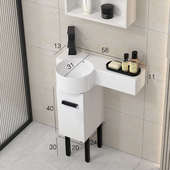 小尺寸壁挂式 洗手盆柜迷你简易小户型洗脸盆陶瓷超窄马桶落地边柜