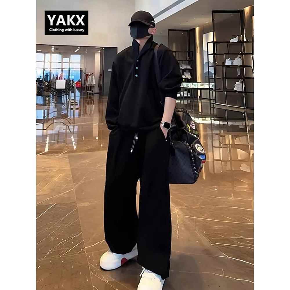 高级感休闲运动套装男士春秋冬季2025新款痞帅卫衣搭配阔腿裤一套