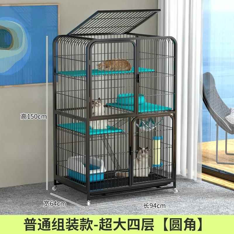 高档折叠猫笼子家超大自空间大型猫笼室内两层猫舍猫窝用猫笼子由