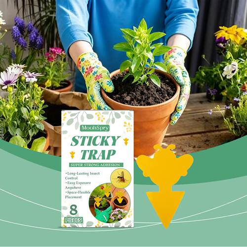 MOONSPRY Double-Sided Unique Shape Sticky Insect Trap - Adhe