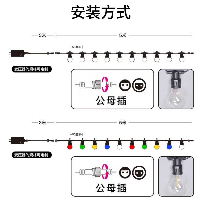 户外露营LED装饰灯串婚庆节日布置氛围造型灯游乐场民宿场景灯