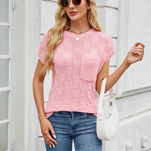 Women's Small Square Knitted Women's Sweater Top