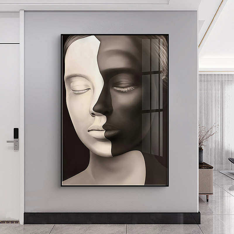 黑白灰玄关玄关装饰画黑白意式风格过道走廊尽头挂画壁画人物艺术,家居饰品,现代装饰画,淘宝优惠券,粉丝福利购,淘宝优惠卷