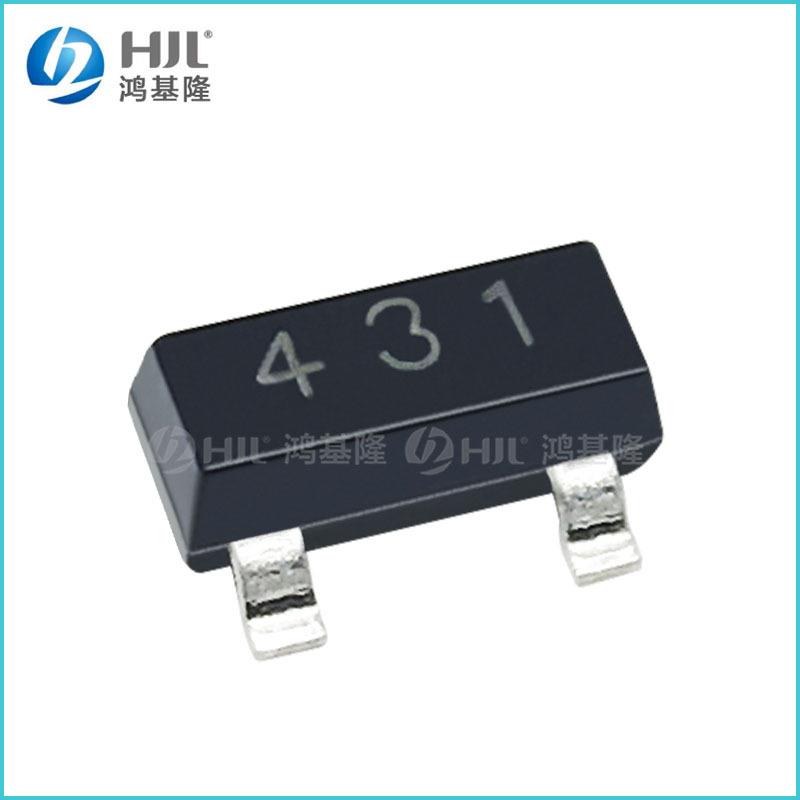 贴片三端稳压管TL431SOT-23丝印431电压基准芯片稳压IC集成电路